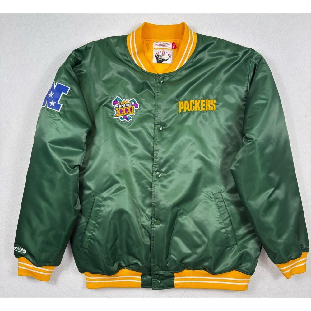 Mitchell & Ness Packers Super Bowl XXXI Jacket Mens 2XL Satin Throwback NFL